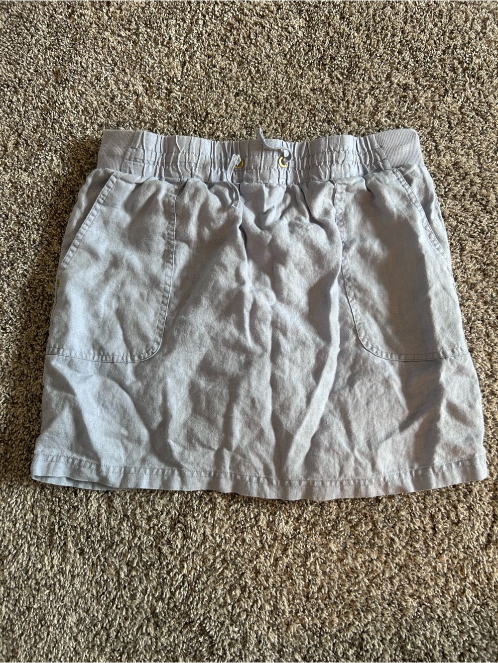 Ellen Tracy Light Blue Elastic-Waist Mini Skort